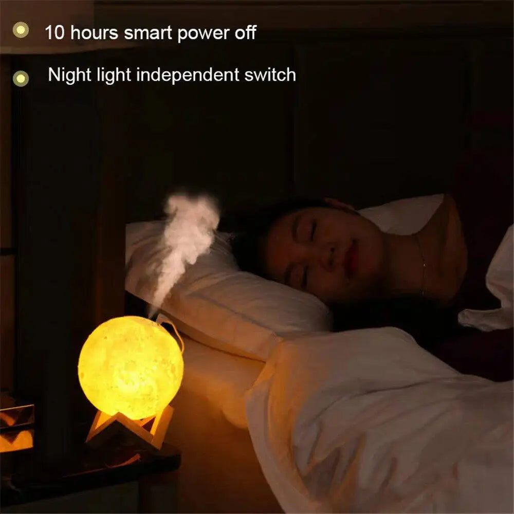 Moon Air Diffuser 880ML Spreader Ultrasonic Portable Air Humidifier USB Air Shooter Full Moon Night Light Home Decoration